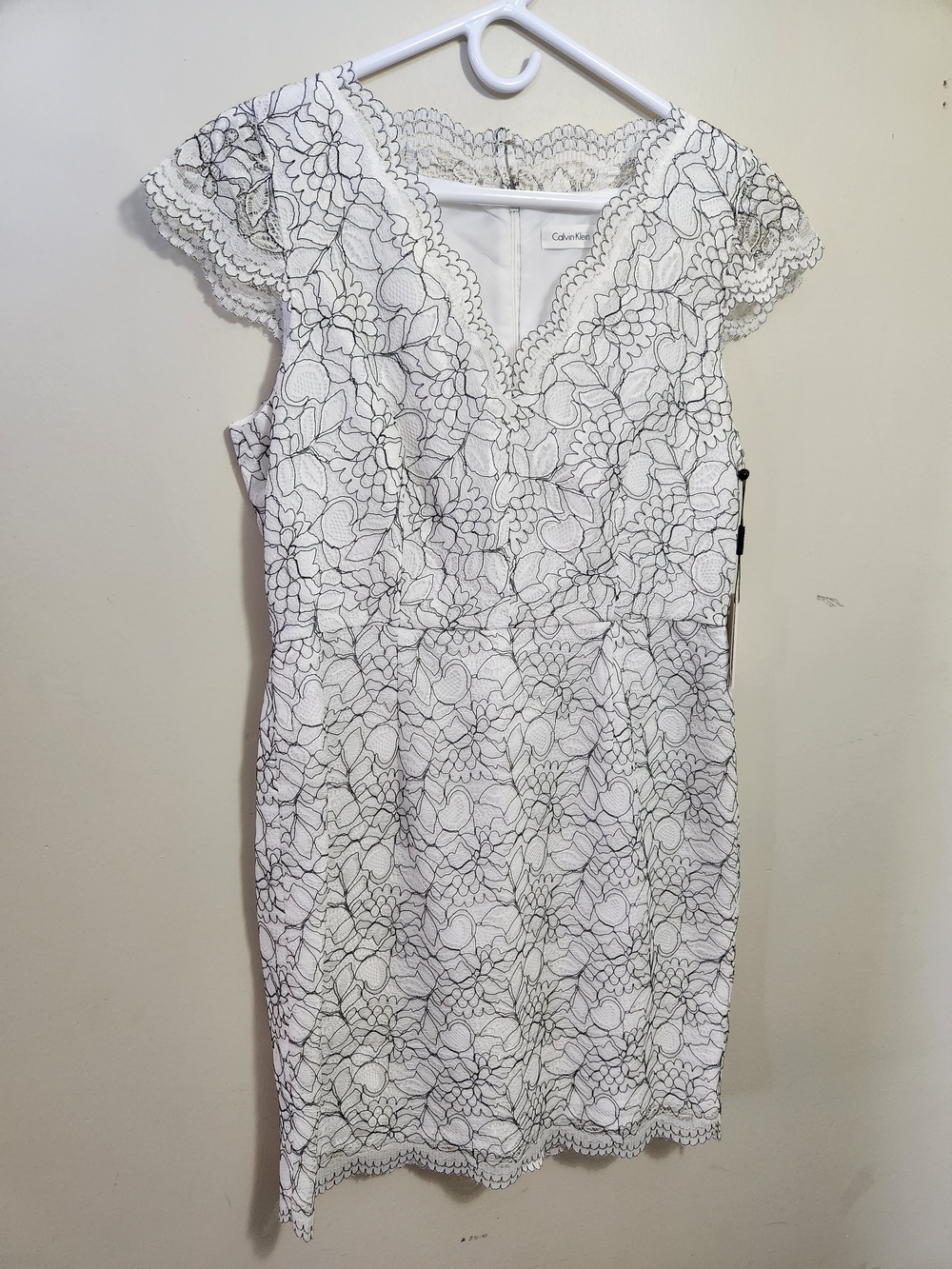 Calvin Klein White Lace Sheath Dress